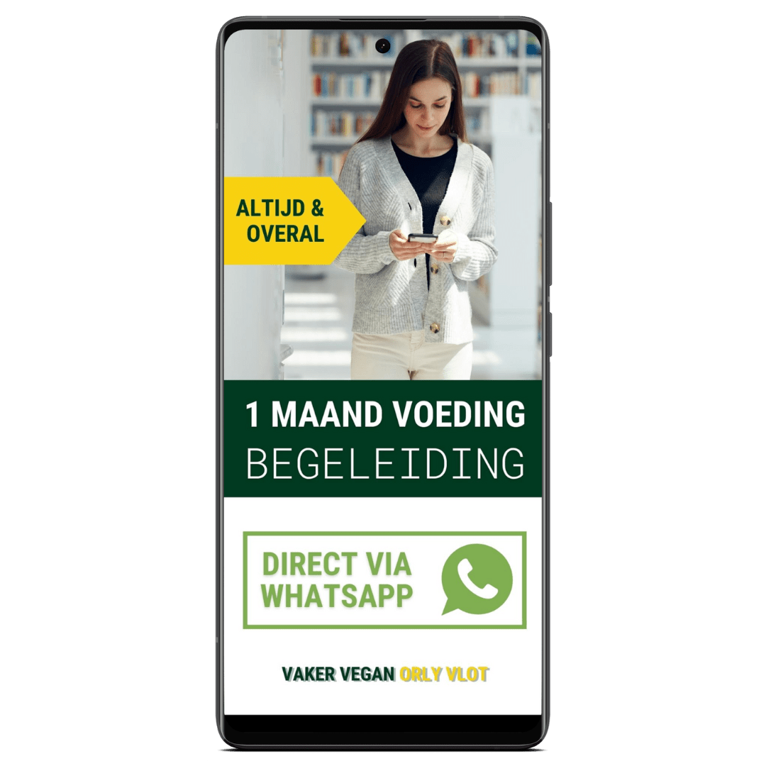 afbeelding mobiel vegan voedingsbegeleiding met whatsapp